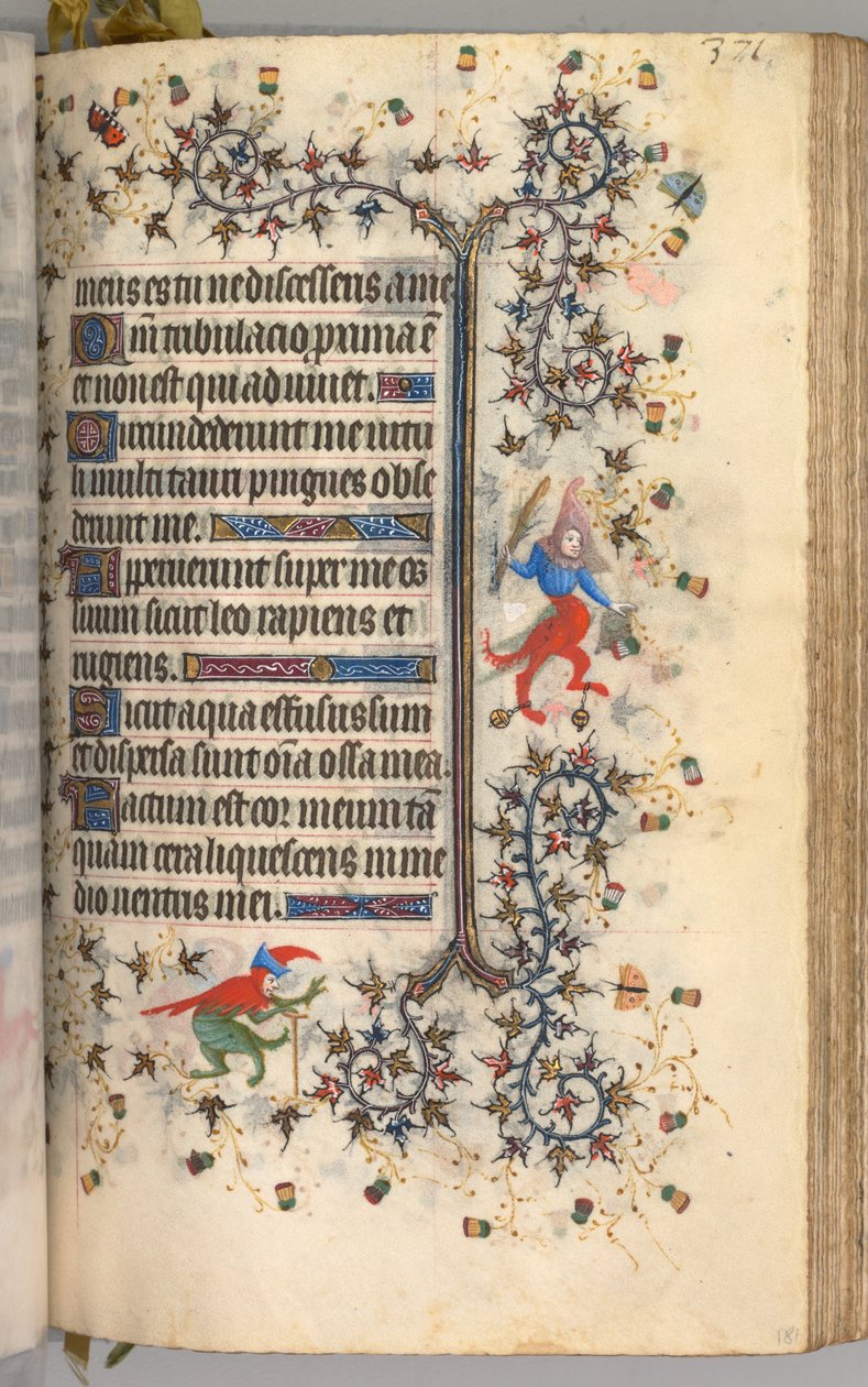 Timer for Karl den Adelige, konge af Navarra 1361-1425: fol. 181r, Tekst, ca. 1405. af Master of the Brussels Initials and Associates