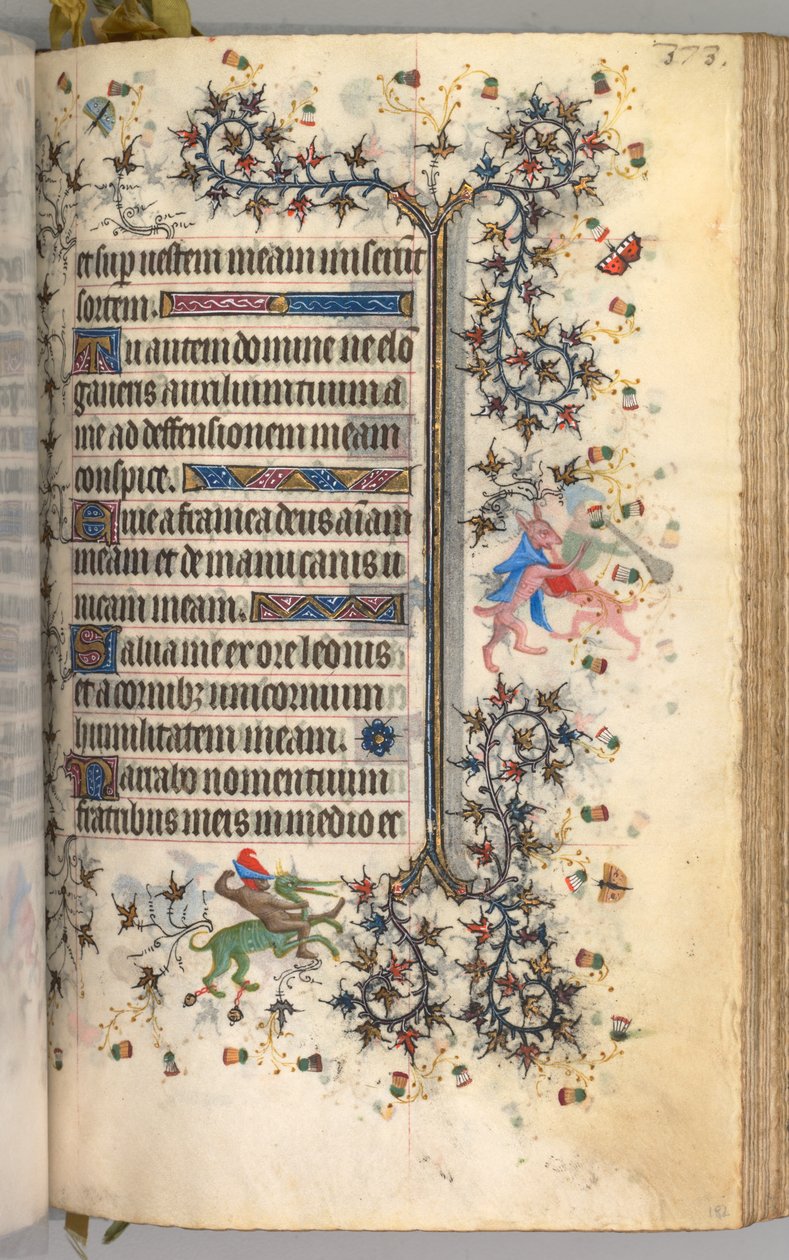 Timer for Karl den Adelige, konge af Navarra 1361-1425: fol. 182r, Tekst, ca. 1405. af Master of the Brussels Initials and Associates