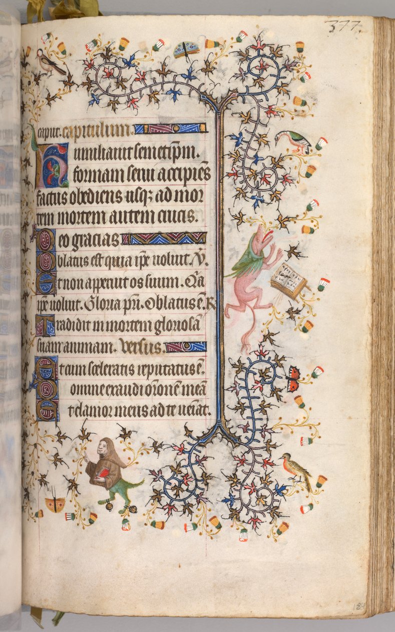 Timer for Karl den Adelige, konge af Navarra 1361-1425: fol. 184r, Tekst, ca. 1405. af Master of the Brussels Initials and Associates