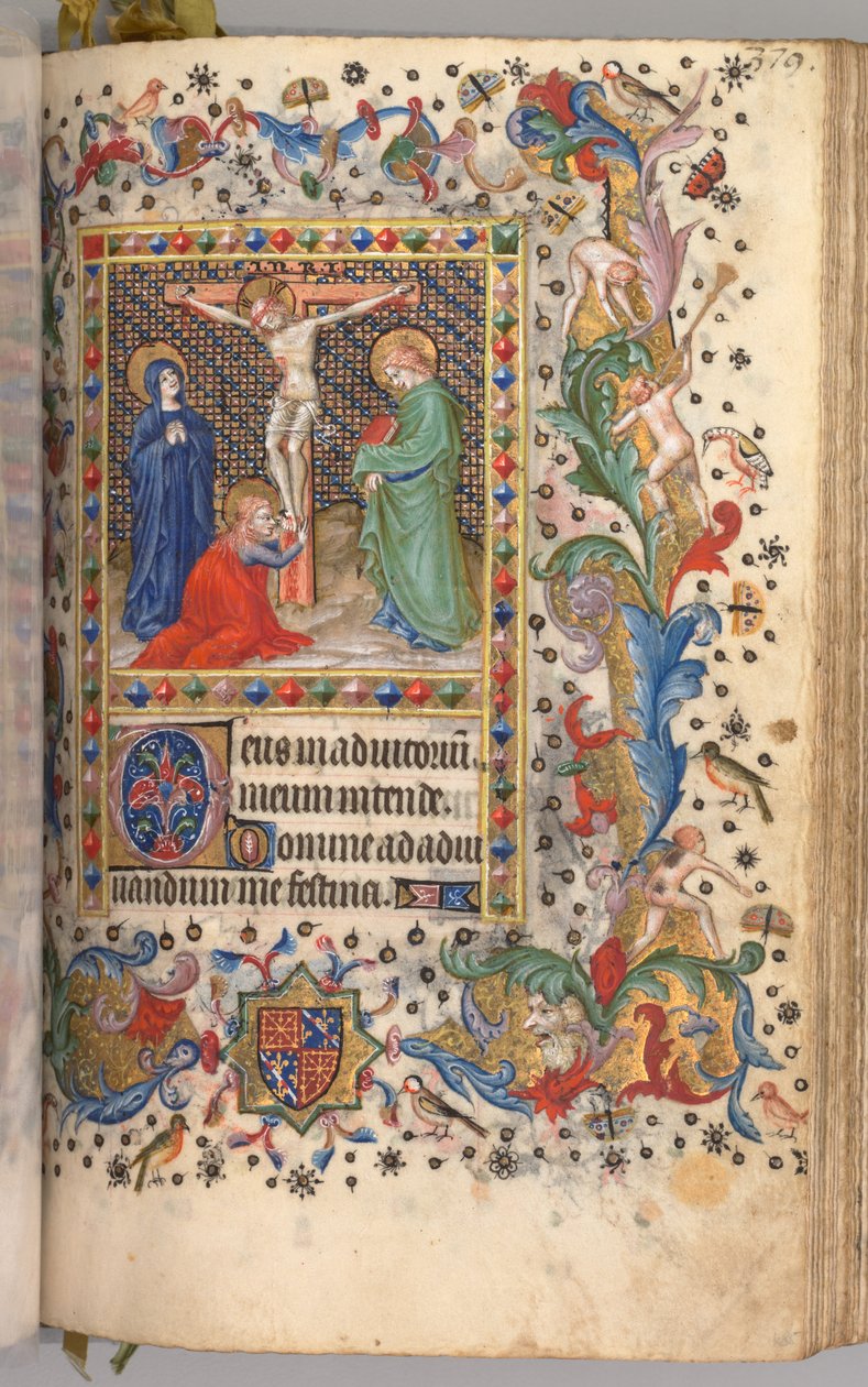 Timer for Karl den Adelige, konge af Navarra 1361-1425: fol. 185r, Korsfæstelse, ca. 1405. af Master of the Brussels Initials and Associates