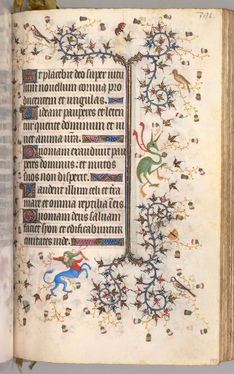 Timer for Karl den Adelige, konge af Navarra 1361-1425: fol. 190r, Tekst, ca. 1405. af Master of the Brussels Initials and Associates