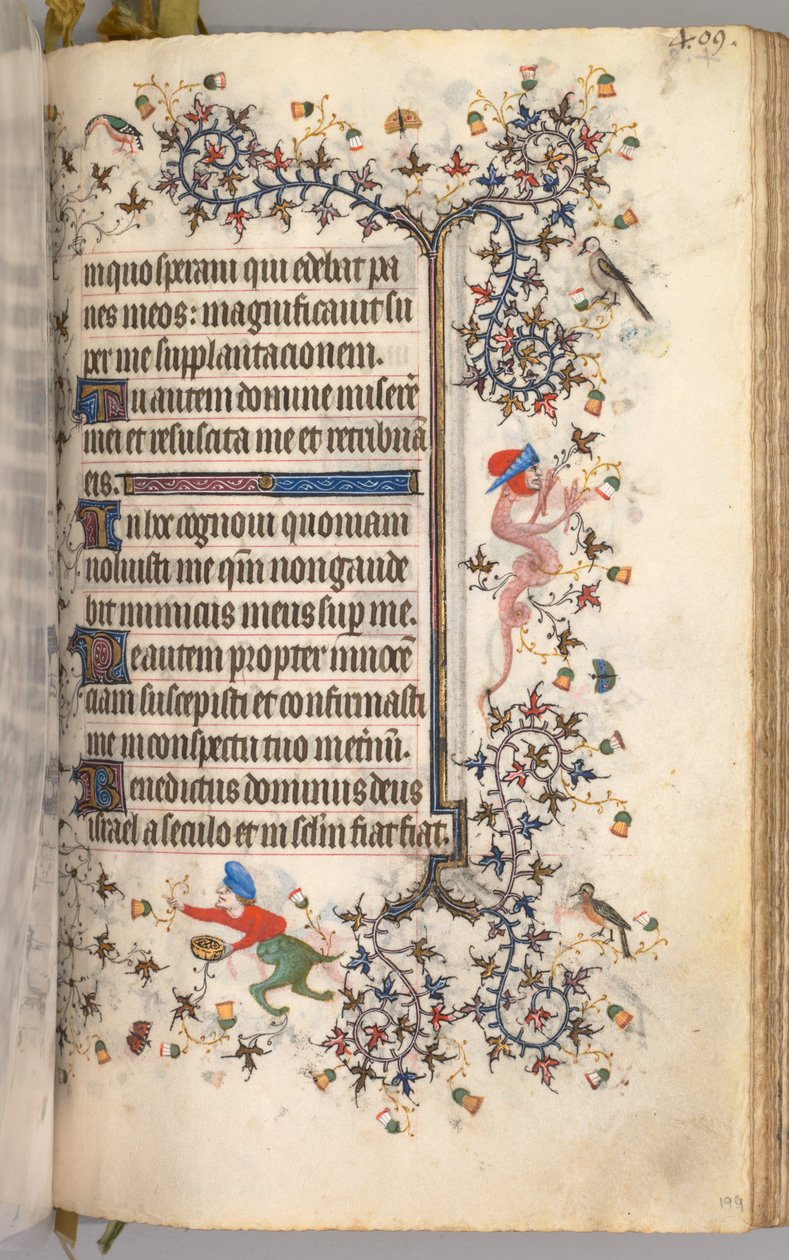 Timer for Karl den Adelige, konge af Navarra 1361-1425: fol. 199r, Tekst, ca. 1405. af Master of the Brussels Initials and Associates