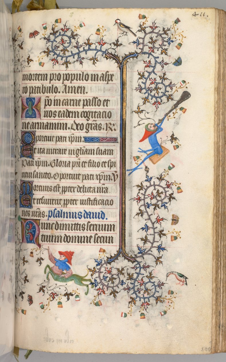 Timer for Karl den Adelige, konge af Navarra 1361-1425: fol. 200r, tekst, ca. 1405. af Master of the Brussels Initials and Associates