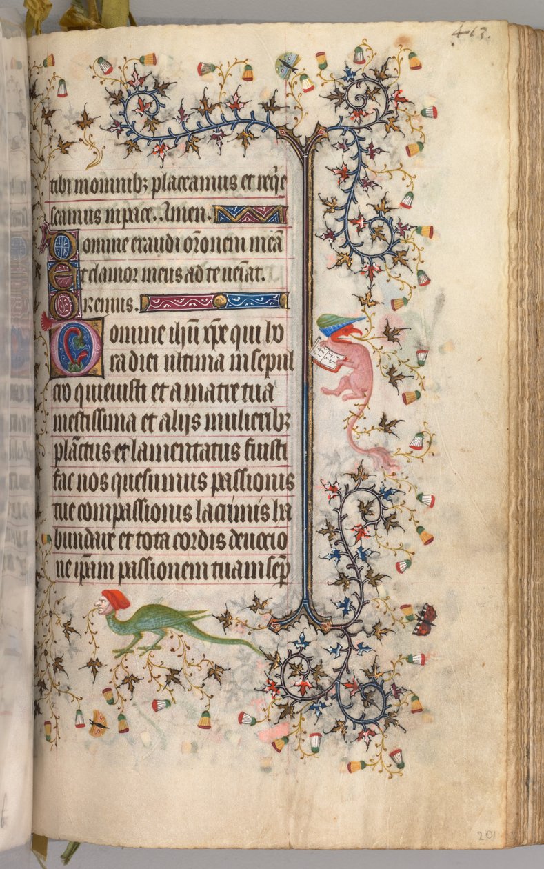 Timer for Karl den Adelige, konge af Navarra 1361-1425: fol. 2041r, Tekst, ca. 1405. af Master of the Brussels Initials and Associates