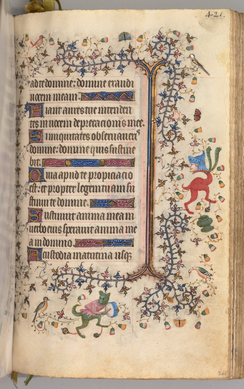 Timer for Karl den Adelige, konge af Navarra 1361-1425: fol. 205r, Tekst, ca. 1405. af Master of the Brussels Initials and Associates