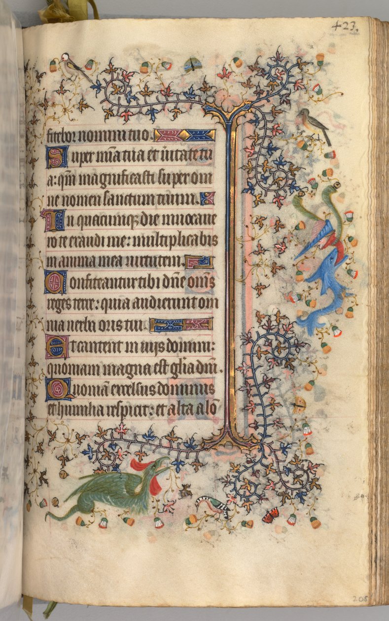 Timer for Karl den Adelige, konge af Navarra 1361-1425: fol. 206r, Tekst, ca. 1405. af Master of the Brussels Initials and Associates