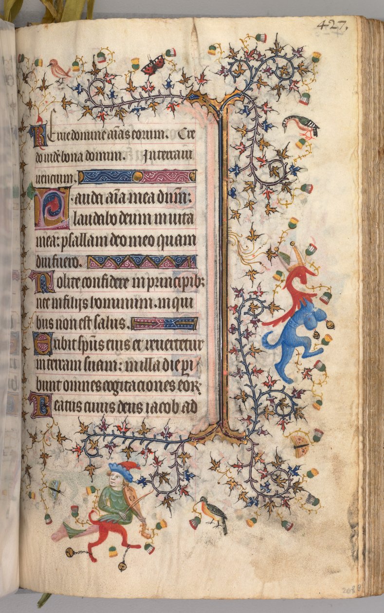 Timer for Karl den Adelige, konge af Navarra 1361-1425: fol. 208r, Tekst, ca. 1405. af Master of the Brussels Initials and Associates