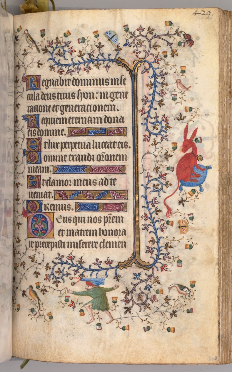 Timer for Karl den Adelige, konge af Navarra 1361-1425: fol. 209r, Tekst, ca. 1405. af Master of the Brussels Initials and Associates