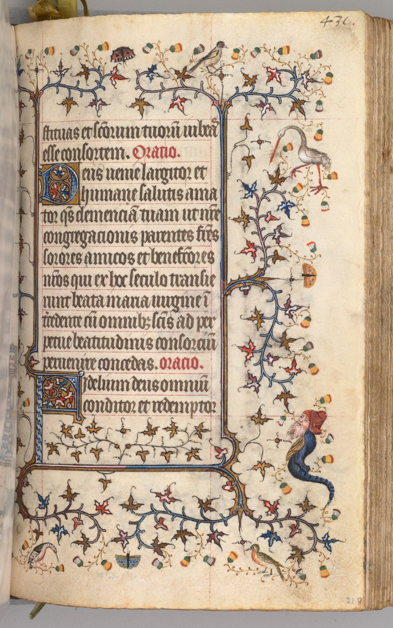 Timer for Karl den Adelige, konge af Navarra 1361-1425: fol. 210r, Tekst, ca. 1405. af Master of the Brussels Initials and Associates