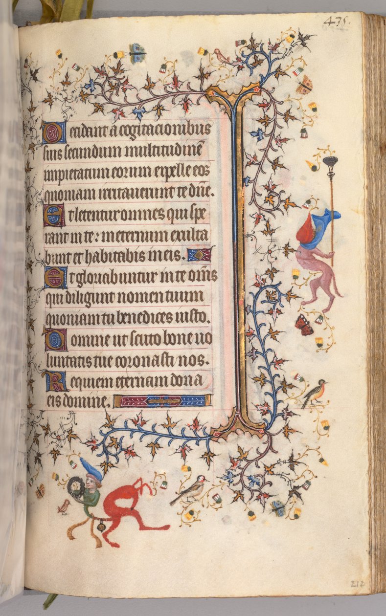 Timer for Karl den Adelige, konge af Navarra 1361-1425: fol. 212r, Tekst, ca. 1405. af Master of the Brussels Initials and Associates