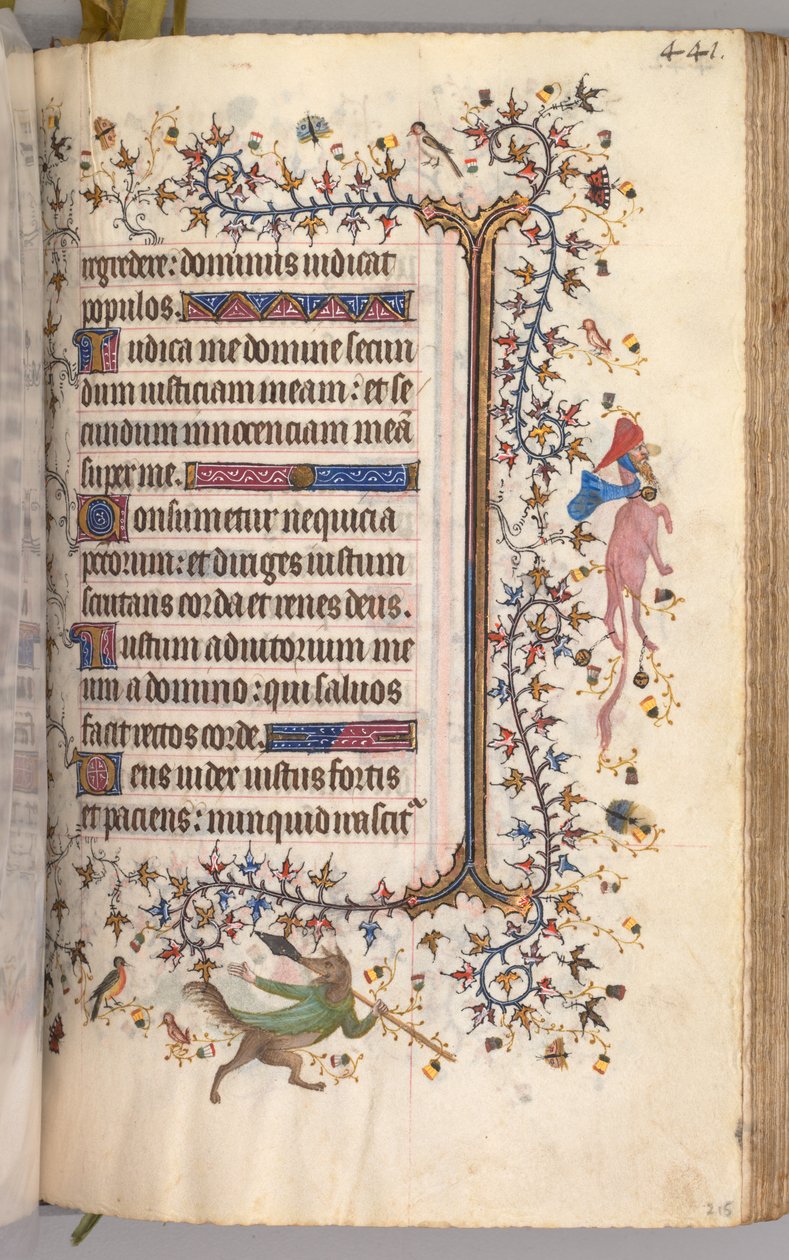 Timer for Karl den Adelige, konge af Navarra 1361-1425: fol. 215r, Tekst, ca. 1405. af Master of the Brussels Initials and Associates
