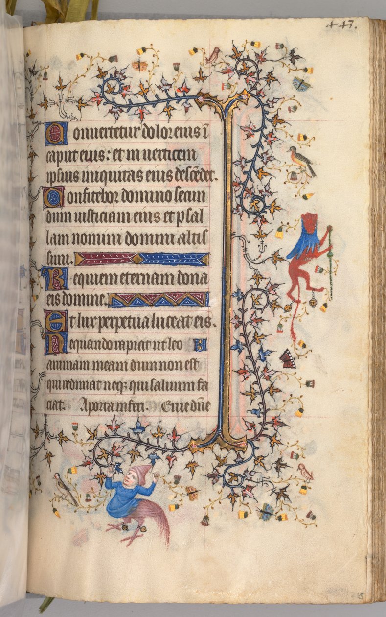 Timer for Karl den Adelige, konge af Navarra 1361-1425: fol. 216r, Tekst, ca. 1405. af Master of the Brussels Initials and Associates