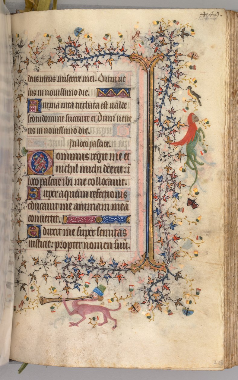Timer for Karl den Adelige, konge af Navarra 1361-1425: fol. 219r, Tekst, ca. 1405. af Master of the Brussels Initials and Associates