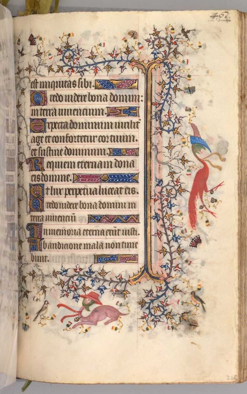 Timer for Karl den Adelige, konge af Navarra 1361-1425: fol. 225r, Tekst, ca. 1405. af Master of the Brussels Initials and Associates