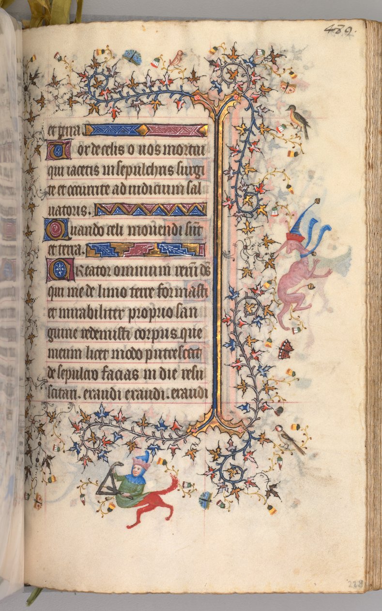 Timer for Karl den Adelige, konge af Navarra 1361-1425: fol. 239r, Tekst, ca. 1405. af Master of the Brussels Initials and Associates