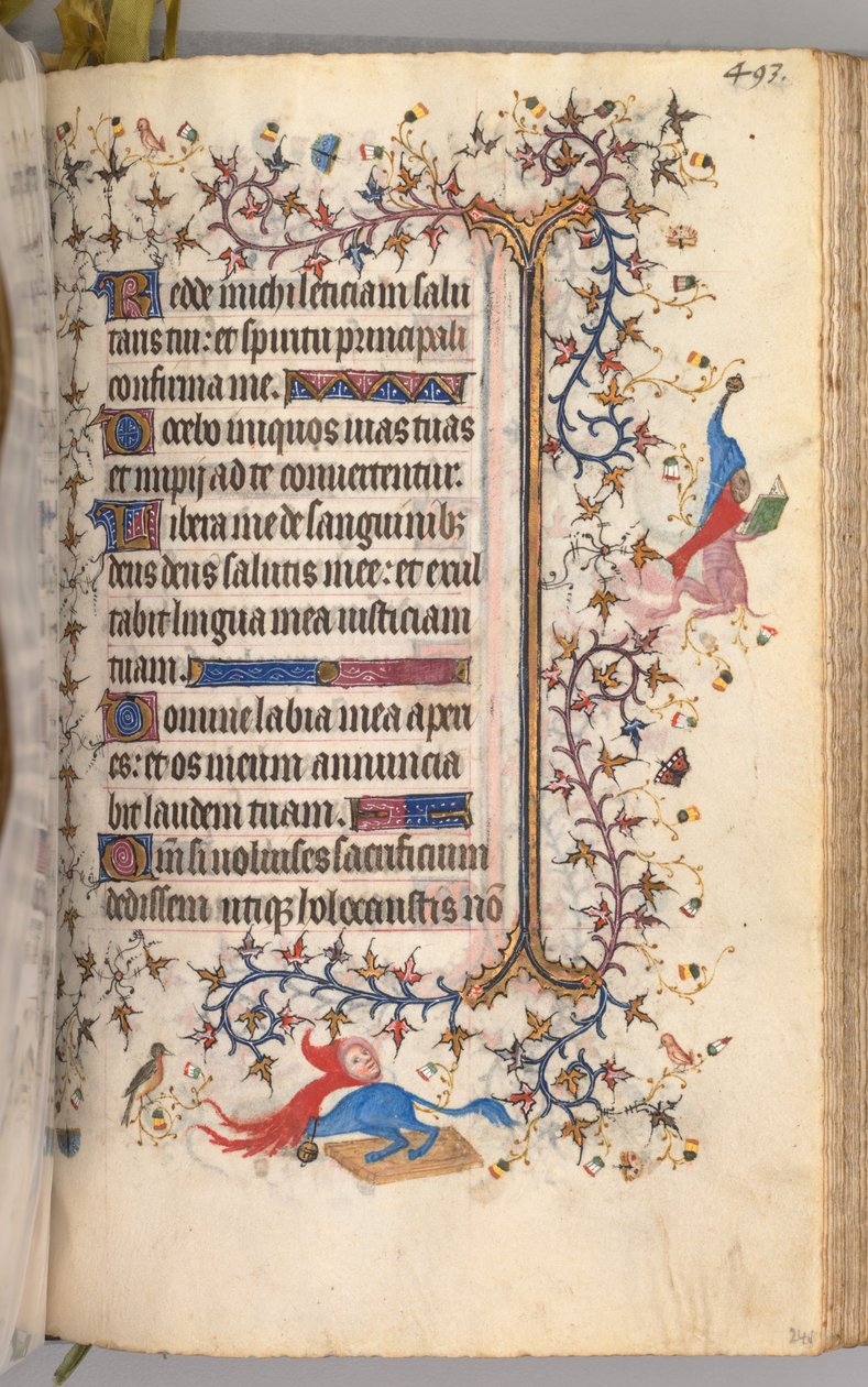 Timer for Karl den Adelige, konge af Navarra 1361-1425: fol. 241r, Tekst, ca. 1405. af Master of the Brussels Initials and Associates