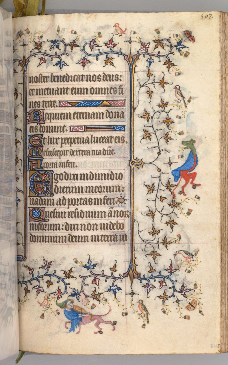 Timer for Karl den Adelige, konge af Navarra 1361-1425: fol. 246r, Tekst, ca. 1405. af Master of the Brussels Initials and Associates