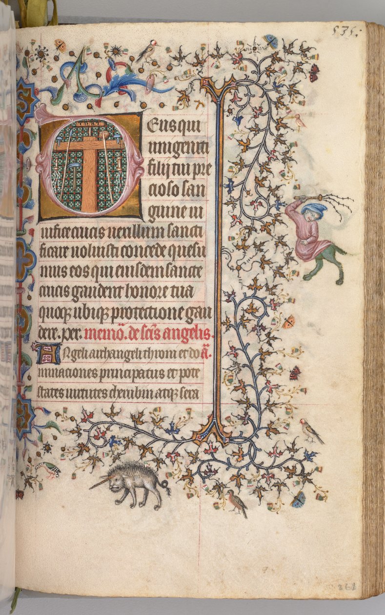 Timer for Karl den Adelige, konge af Navarra 1361-1425: fol. 262r, Passionsinstrumenter, ca. 1 af Master of the Brussels Initials and Associates