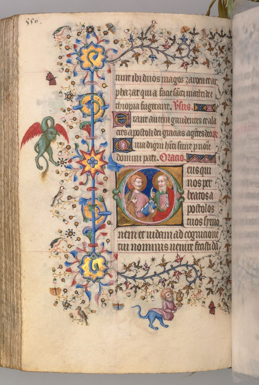 Timer for Karl den Adelige, konge af Navarra 1361-1425, fol. 269v, SS. Simon og Judas, ca. 1405. af Master of the Brussels Initials and Associates