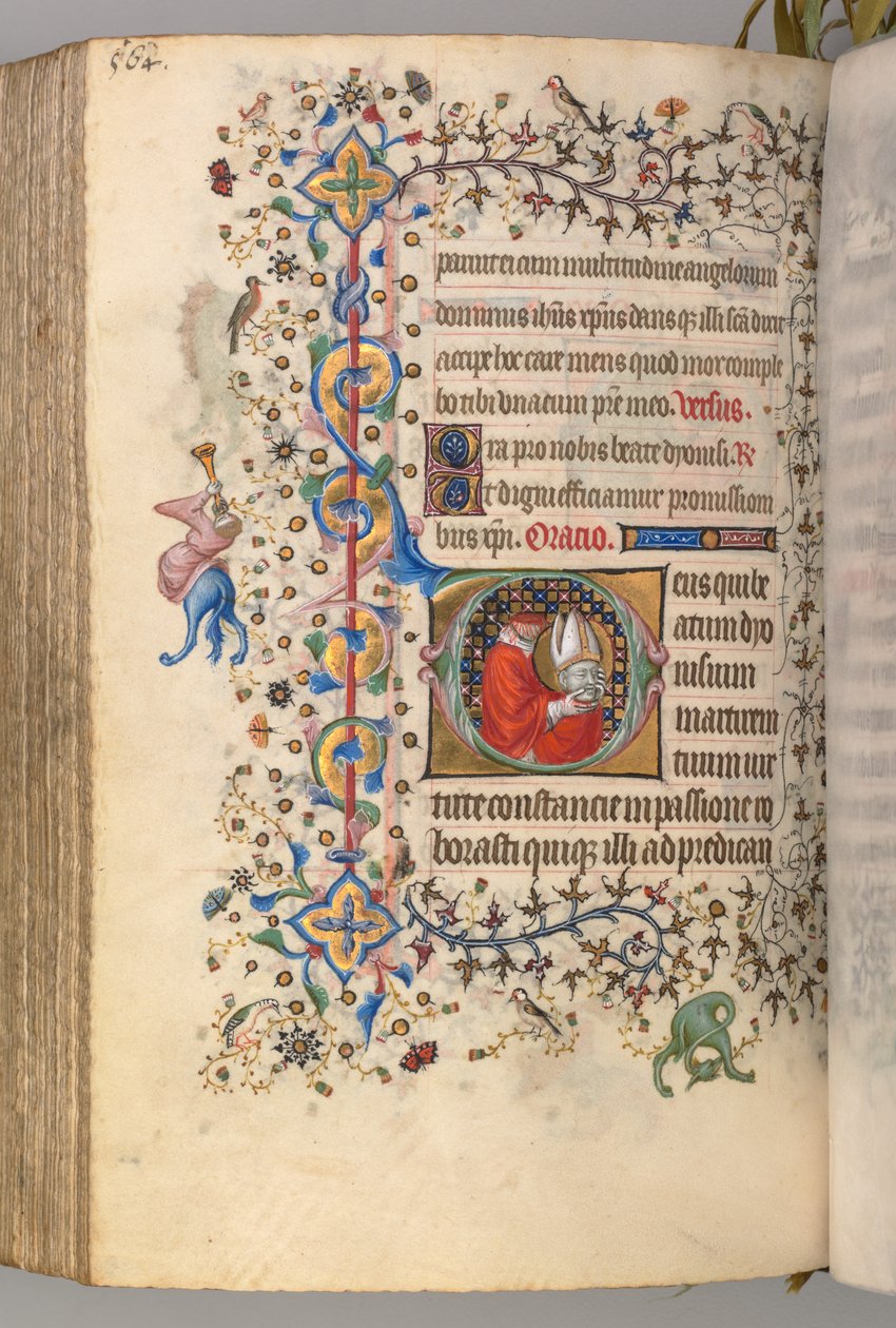 Timer for Karl den Adelige, konge af Navarra 1361-1425, fol. 276v, St. Denis, ca. 1405. af Master of the Brussels Initials and Associates