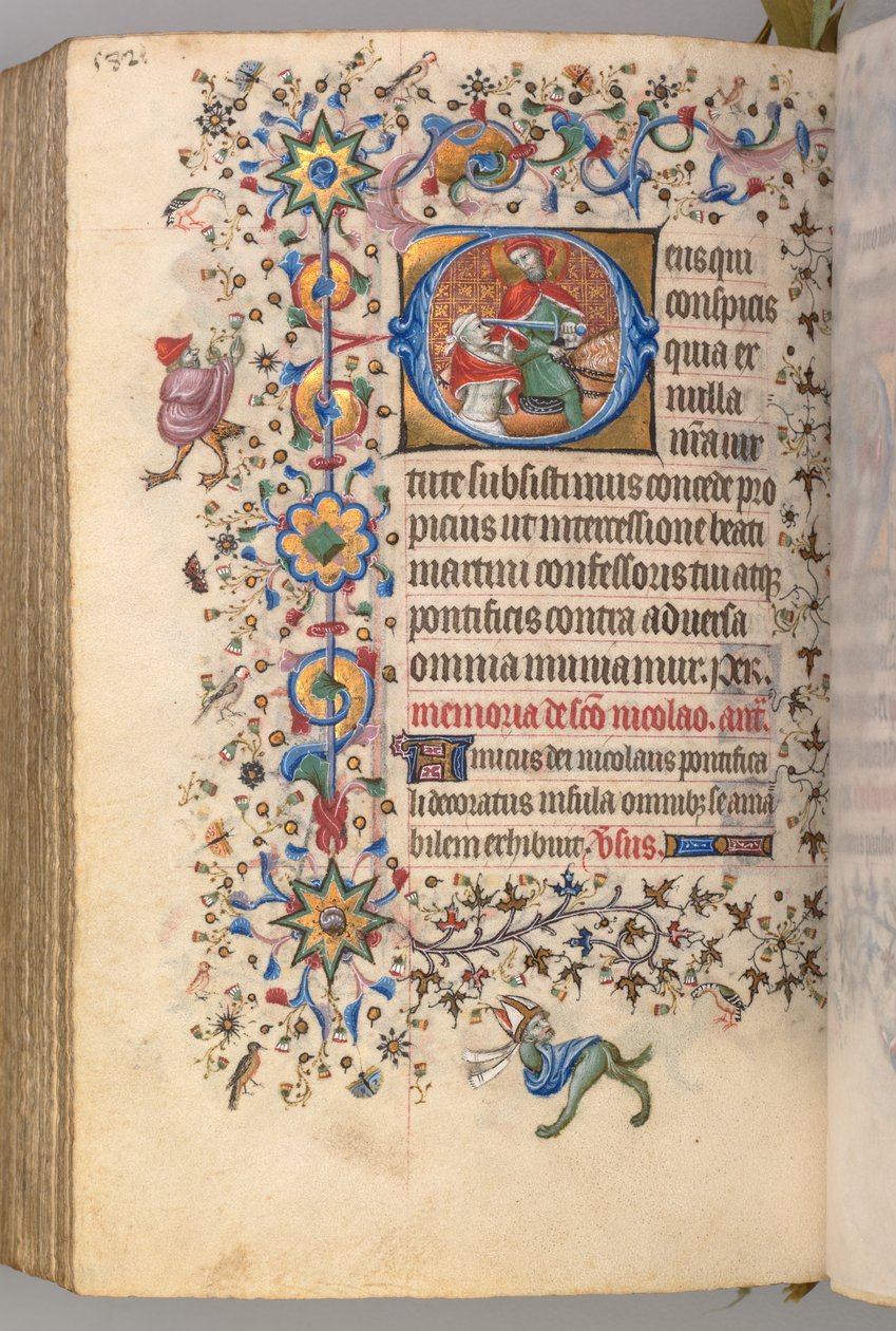 Timer for Karl den Adelige, konge af Navarra 1361-1425, fol. 285v, Sankt Martin, ca. 1405. af Master of the Brussels Initials and Associates
