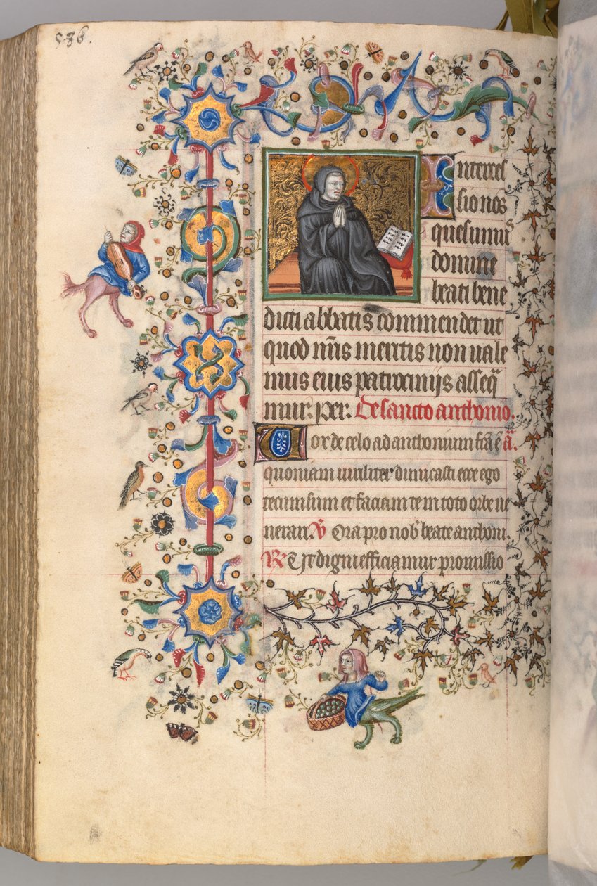 Timer for Karl den Adelige, konge af Navarra 1361-1425, fol. 287vr, St. Benoit, ca. 1405. af Master of the Brussels Initials and Associates