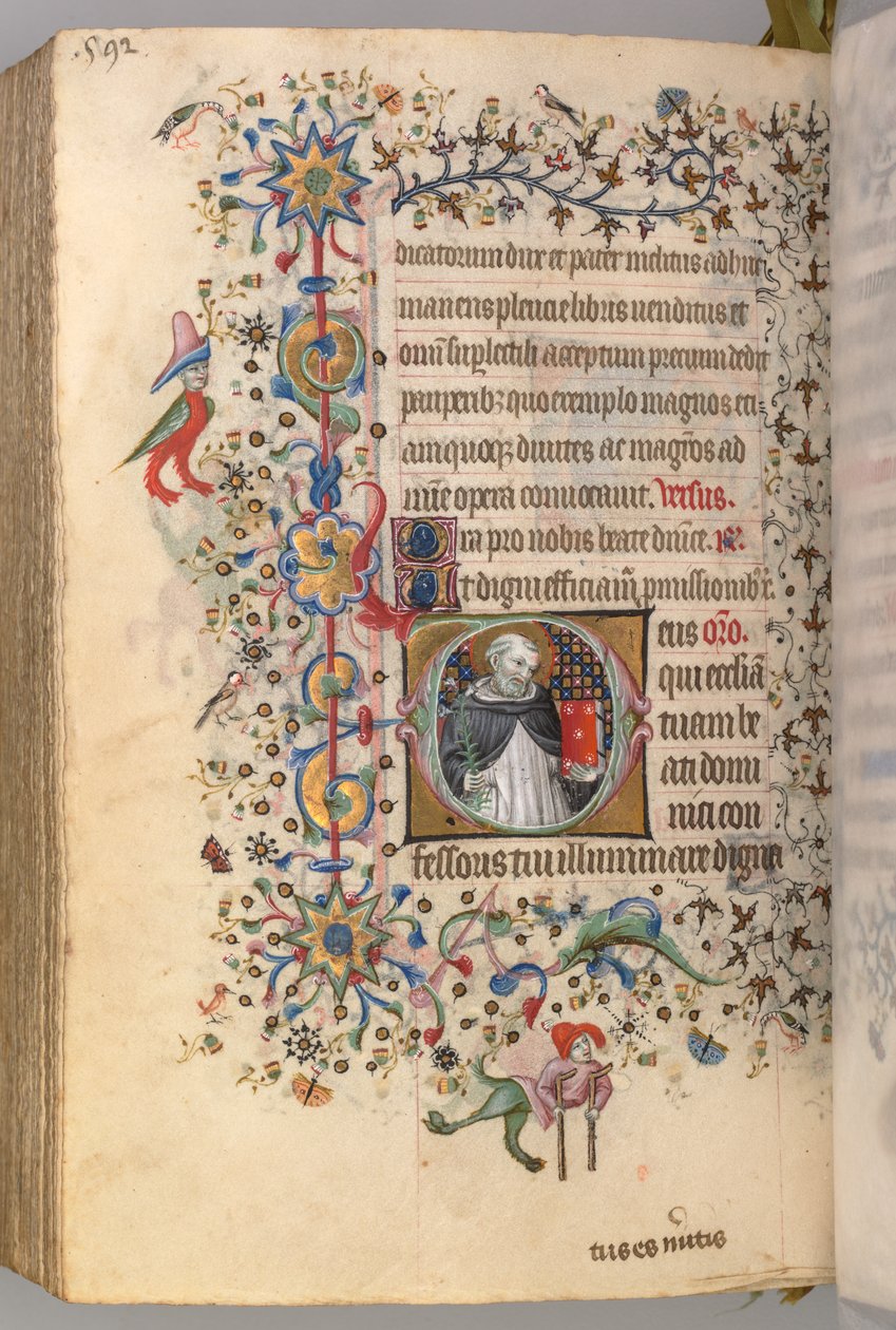 Timer for Karl den Adelige, konge af Navarra 1361-1425, fol. 290v, St. Dominic, ca. 1405. af Master of the Brussels Initials and Associates
