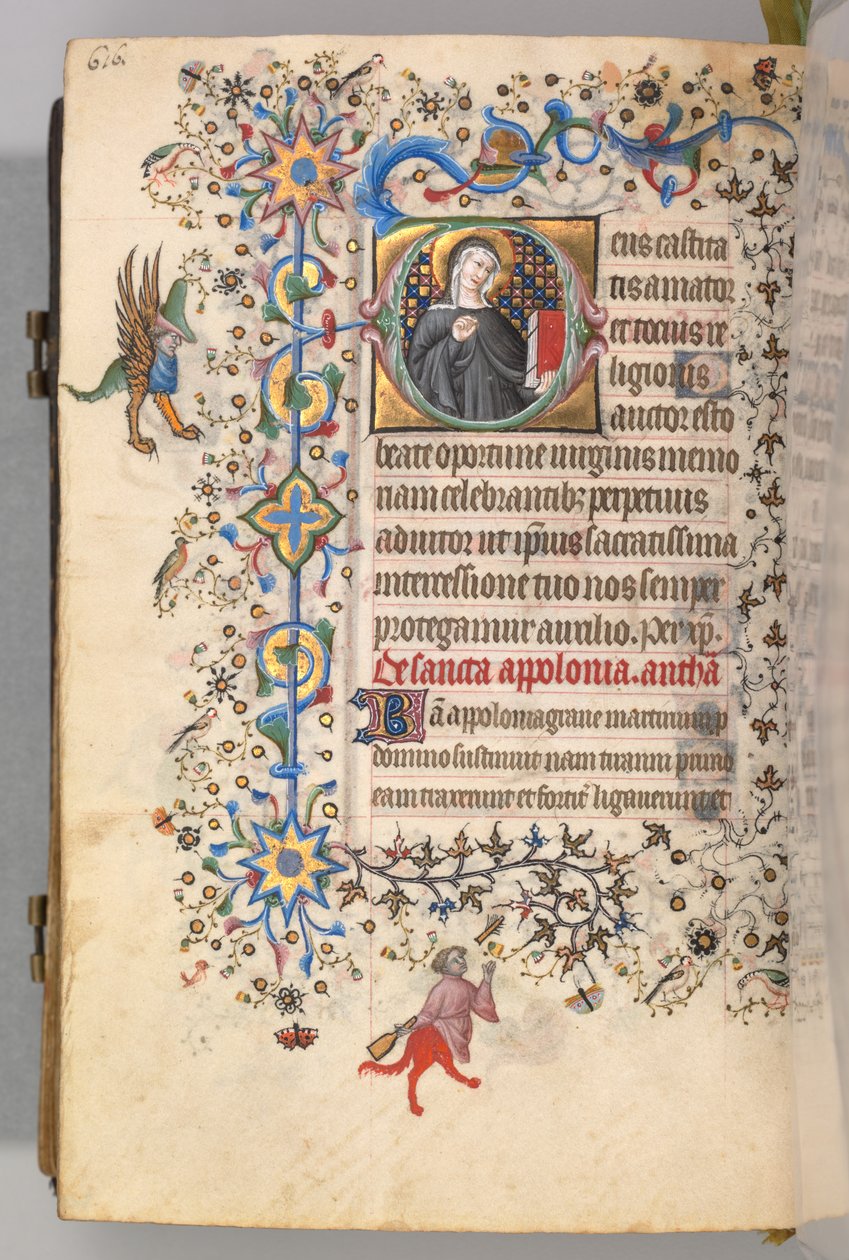 Timer for Karl den Adelige, konge af Navarra 1361-1425, fol. 302v, St. Opportune, ca. 1405. af Master of the Brussels Initials and Associates