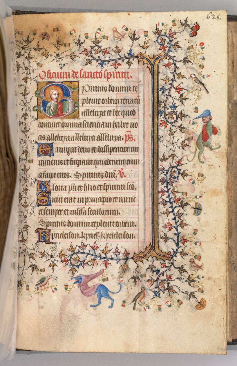 Timer for Karl den Adelige, konge af Navarra 1361-1425, fol. 307r, Buste of Christ, ca. 1405. af Master of the Brussels Initials and Associates