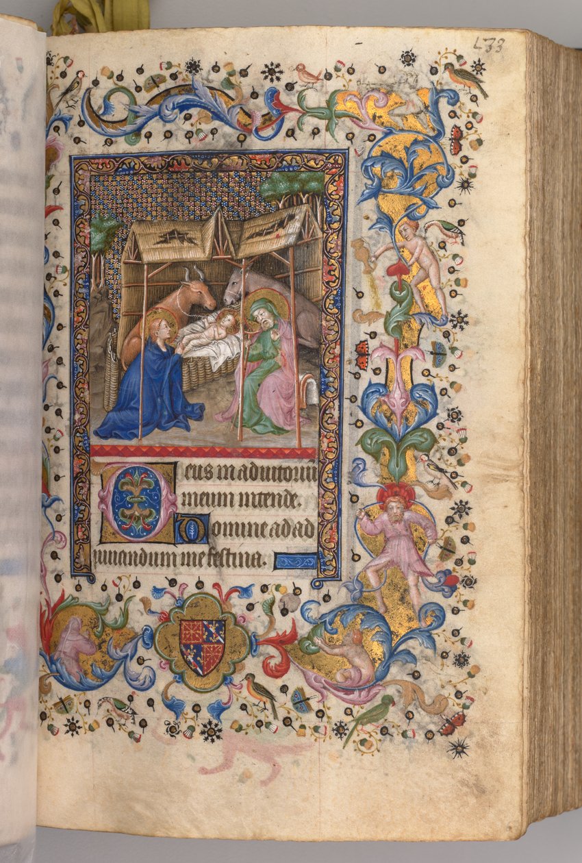 Timer for Karl den Adelige, konge af Navarra 1361-1425: fol. 67r, Nativity Prime, ca. 1405. af Master of the Brussels Initials and Associates