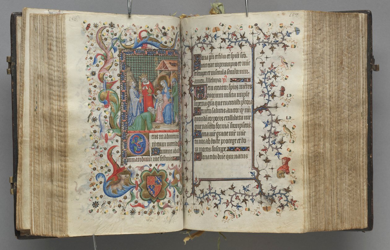 Timer for Karl den Adelige, konge af Navarra 1361-1425: fol. 79r, Tekst, ca. 1405. af Master of the Brussels Initials and Associates