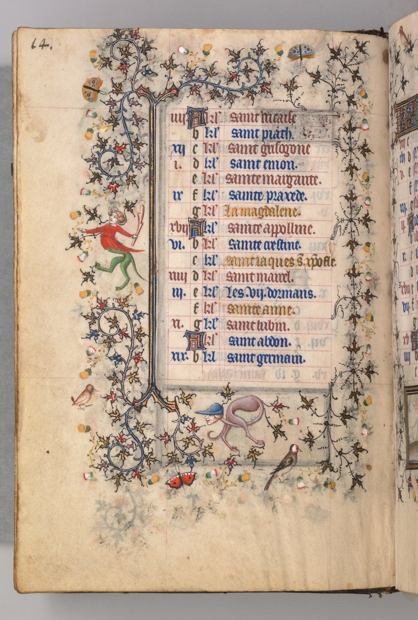 Timer for Karl den Adelige, konge af Navarra 1361-1425: fol. 7v, juli, ca. 1405. af Master of the Brussels Initials and Associates