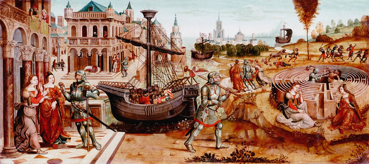 Historien om Theseus, midten af det 15. århundrede af Master of the Cassoni