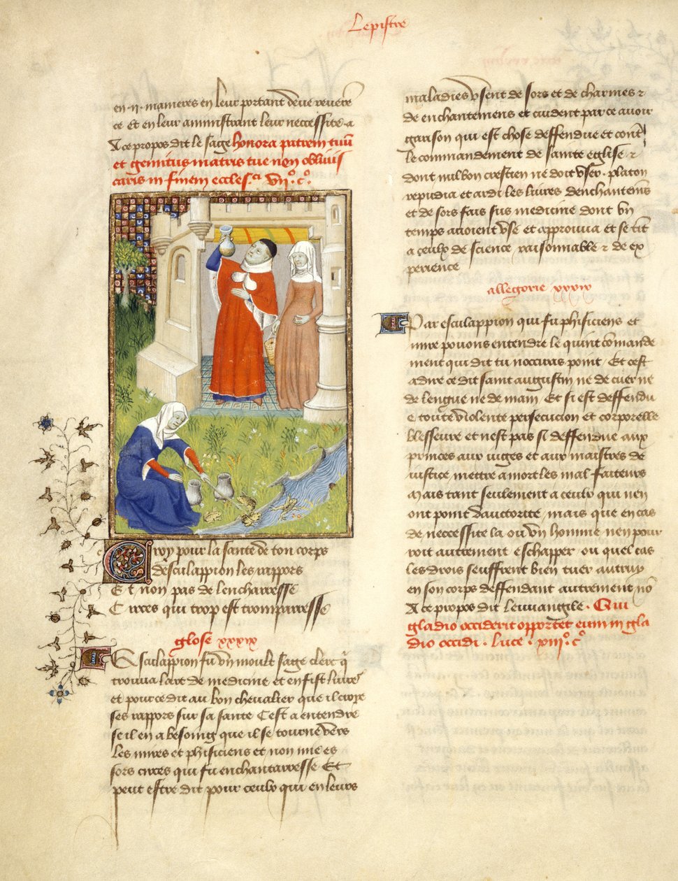 Harley 4431 f.113v, Aesculapius and Circe, illustration fra 