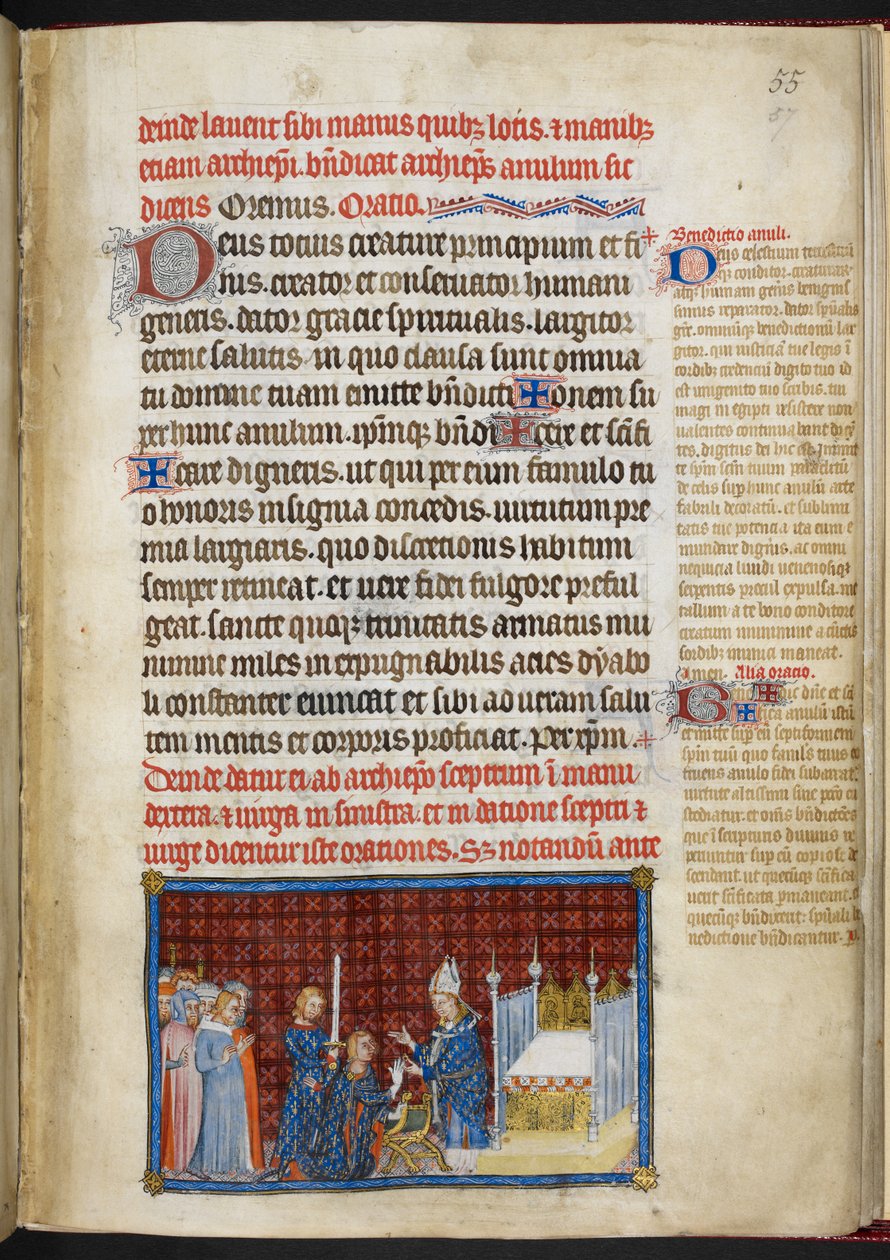Bomuld Tiberius B. VIII f.57r Kongen modtager ringen 