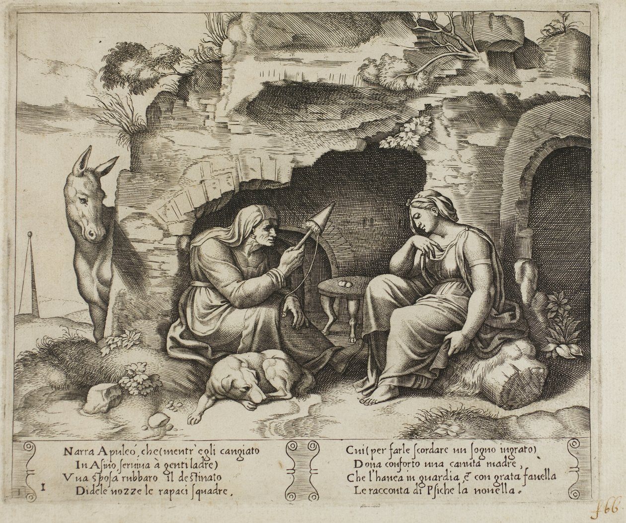 Apuleius forvandlet til et æsel af Master of the Die