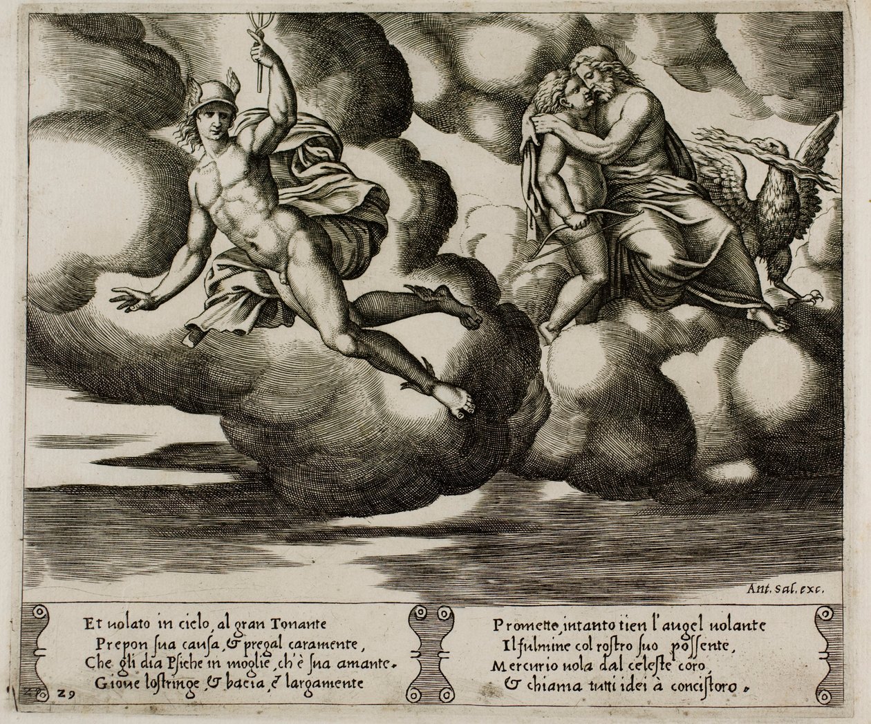 Amor beder Jupiter om barmhjertighed for psyke af Master of the Die