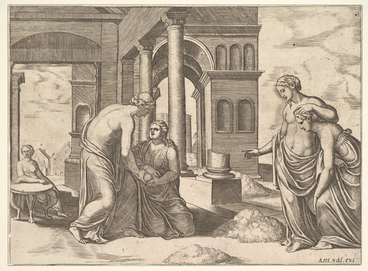 Plade 22: Venus beordrede Psyche til at sortere en bunke korn, fra 