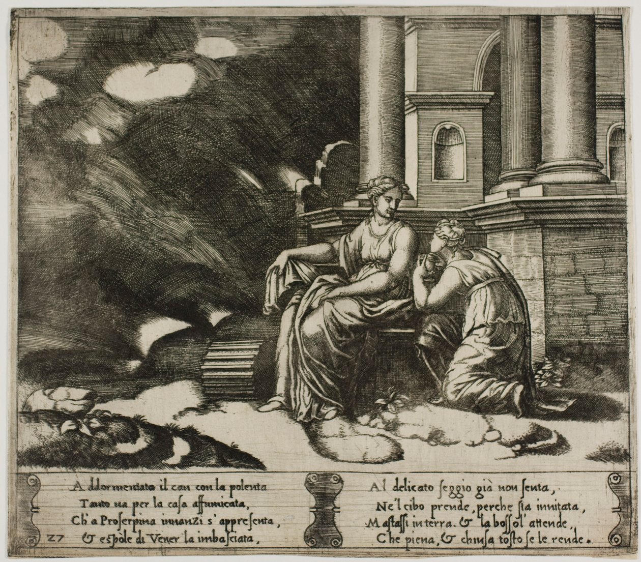 Proserpina giver Psyche skønhedens æske af Master of the Die