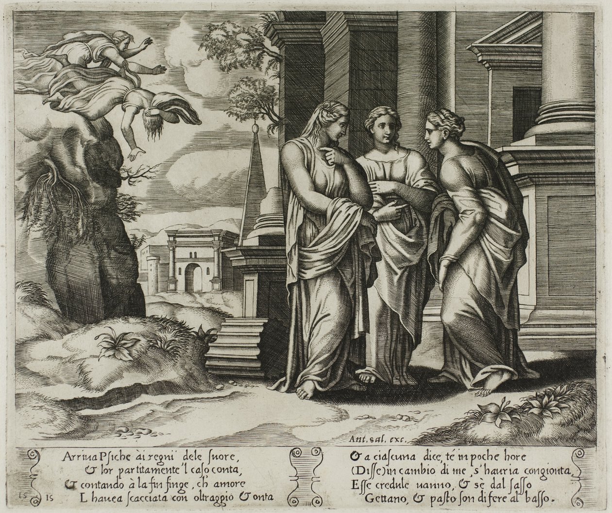 Psyche fortæller sin ulykke til sine søstre af Master of the Die