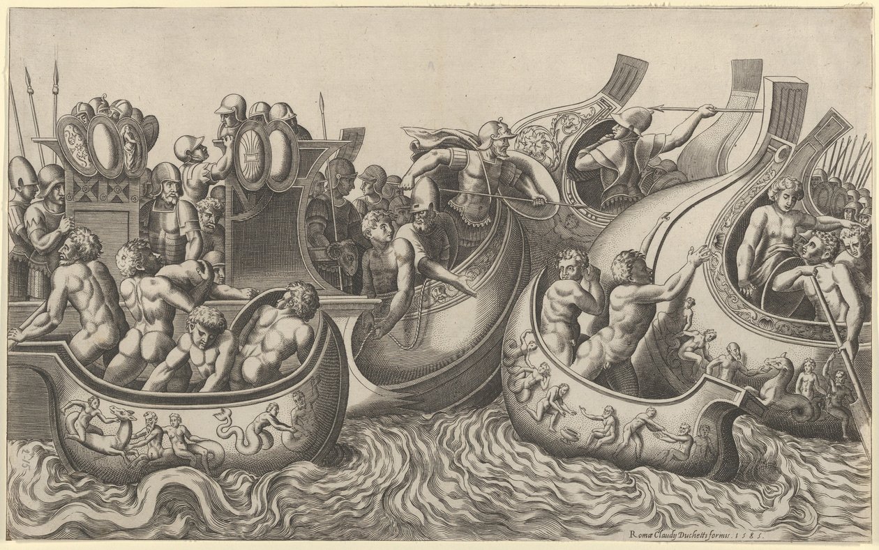 Mirror of Roman Magnificence: Naval Battle, 16. århundrede., 16. århundrede. af Master of the Die
