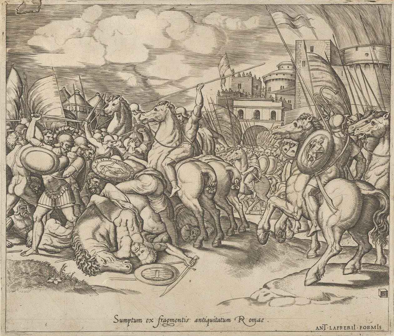 Mirror of Roman Magnificence: The Victory of Scipio [over Syphax], 1500-tallet. af Master of the Die