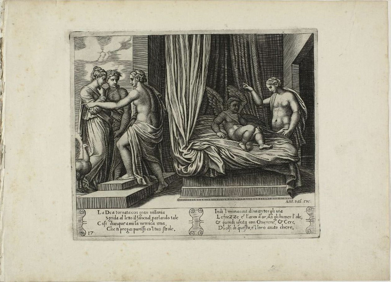 Venus irettesætter sin søn, fra The Story of Psyche af Master of the Die