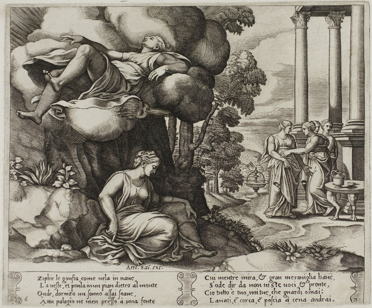 Zephyr bærer Psyche til et fortryllet palads af Master of the Die