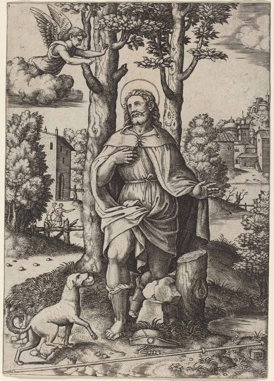 Saint-Roch af Master of the Die after Follower of Raphael