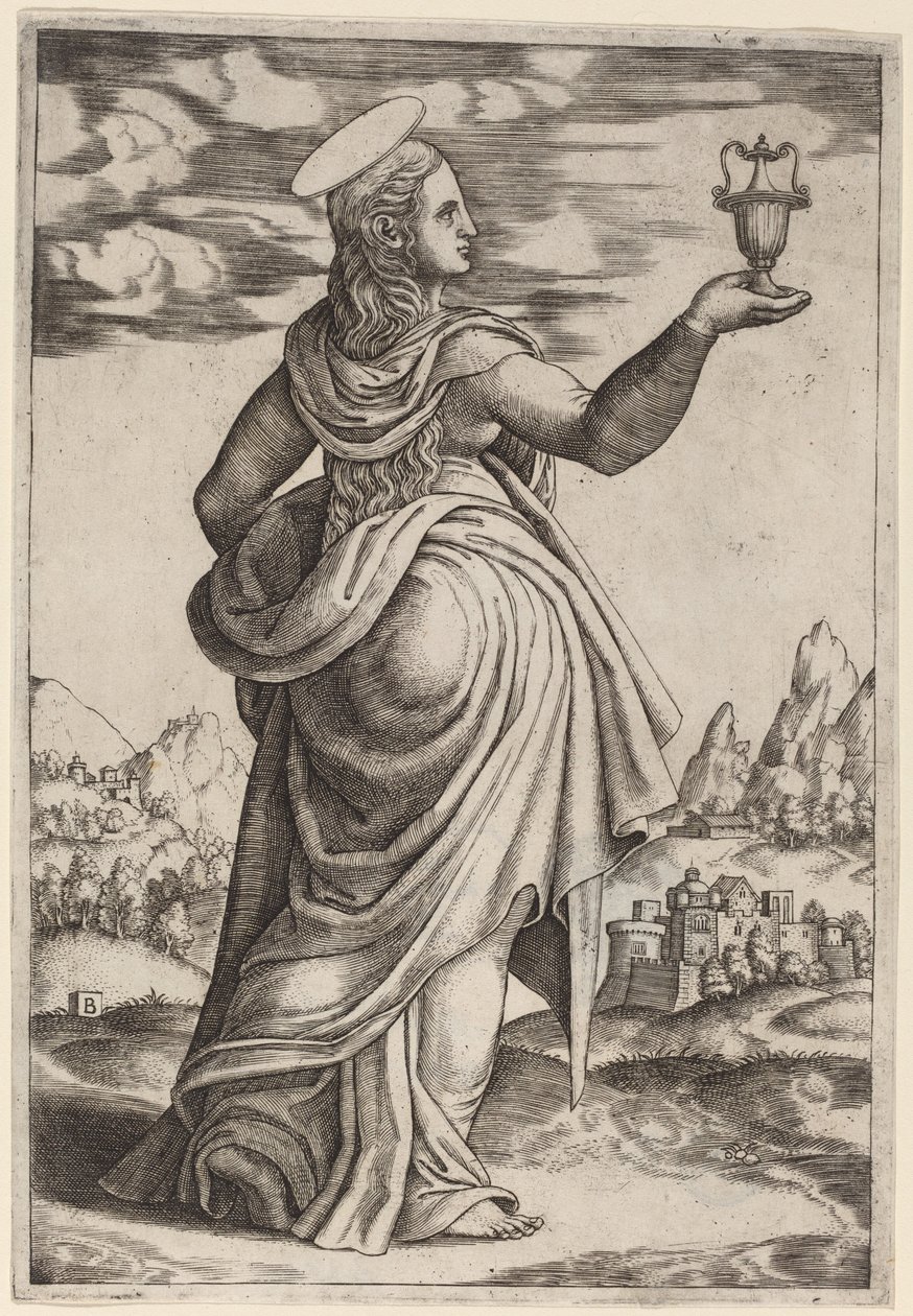 Magdalen af Master of the Die after Follower of Raphael