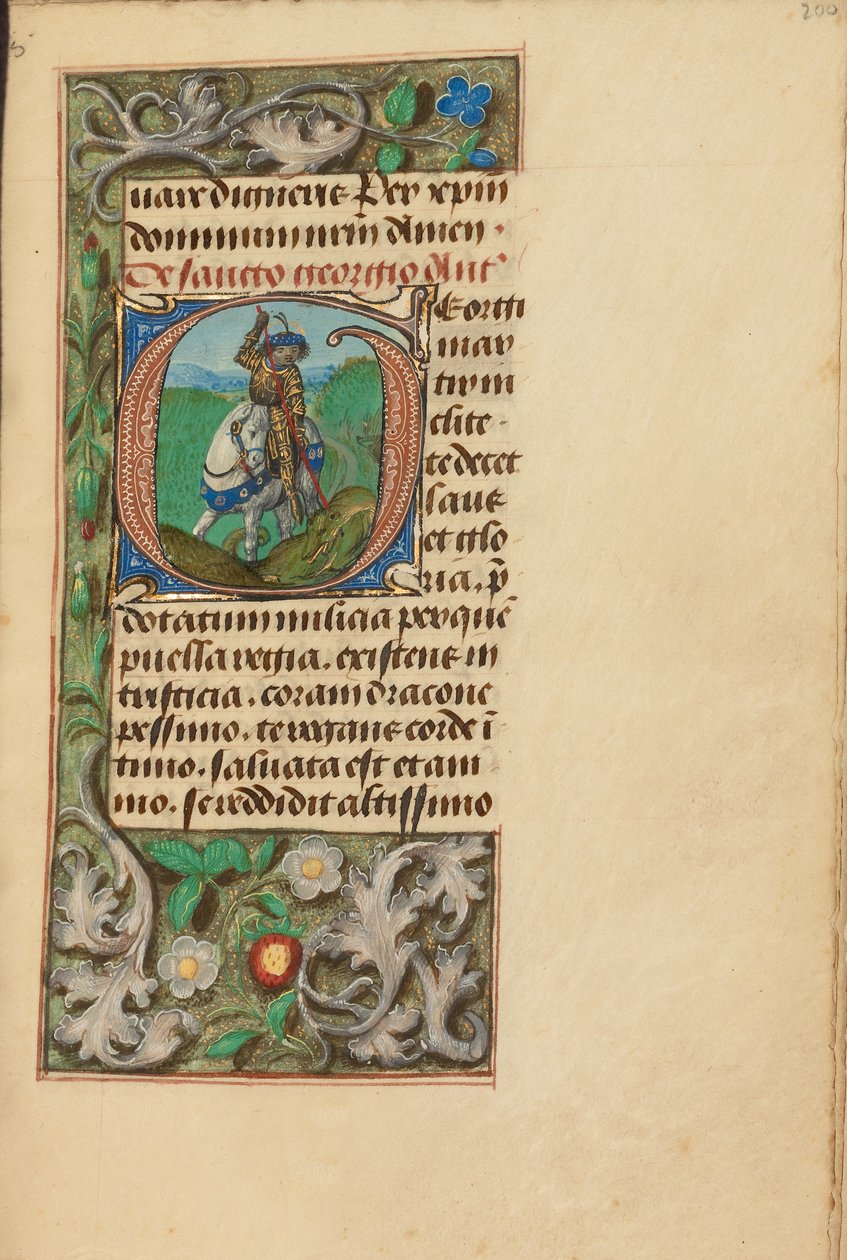 Initial G: Sankt Georg og dragen af Master of the Dresden Prayer Book