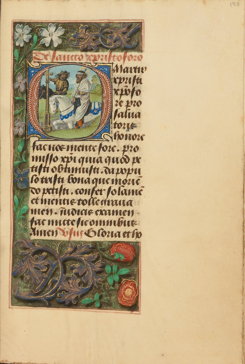 Initial O: Sankt Kristoffer af Master of the Dresden Prayer Book