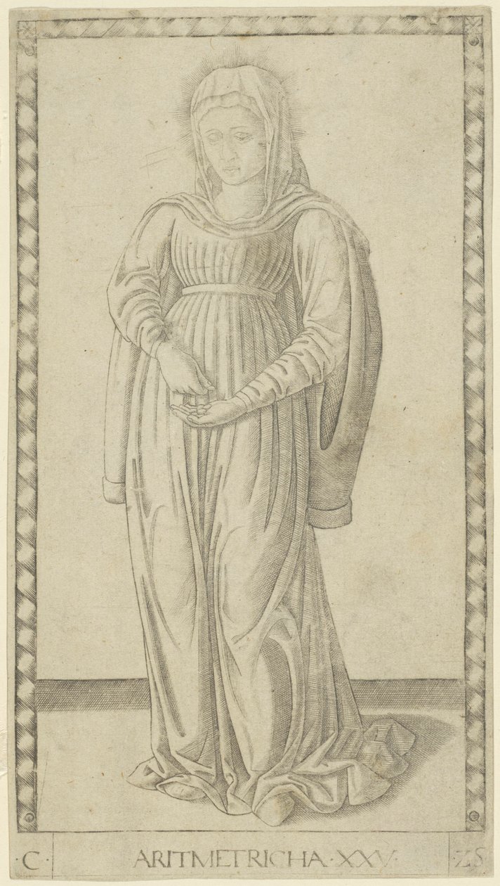 Aritmetik, plade 25 fra Arts and Sciences af Master of the E Series Tarocchi