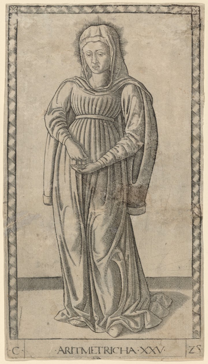 Aritmetricha (aritmetik) af Master of the E Series Tarocchi